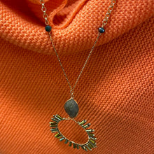 Metallic Olive Teardrop Starburst Necklace