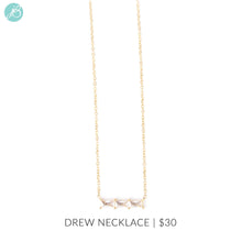 Drew Gold Stainless Three Crystal Necklace