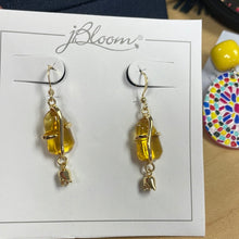Yellow Flower Drop Earrings