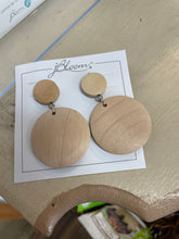 Wood Circle Dangle Post Earrings