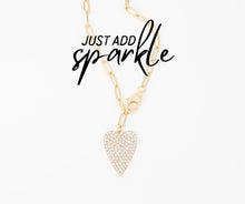 Sparkle Heart Gold Necklace