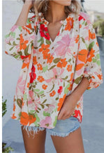 Retro Citrus Floral Print Blouse