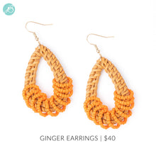 Ginger Wicker Weave with Orange Seed Bead Earrings