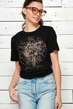 Wild Flower Bouquet Graphic Tee: Black