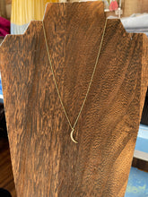 Crystal Crescent Moon Gold Necklace