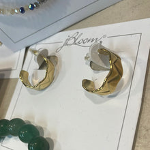 Zig Zag Gold Post Hoop Earrings