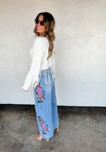 Embroidered Flowers Summer Jeans