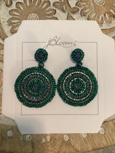 Green Athens Circle Earrings