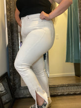 Blush Side Slit Straight Leg Jeans