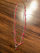 Red & Pearl Layered Necklace