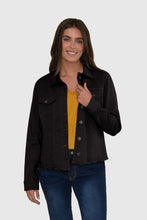 Black Frayed Denim Jacket with Dyed to Match Buttons