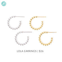 Lola Stainless Steel Bubble Post Hoop Earrings