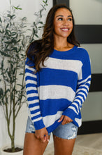 Casual Chaos Drop Shoulder Sweater in Royal Blue