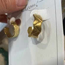 Zig Zag Gold Post Hoop Earrings