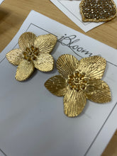 Gold Flower Post Earrings