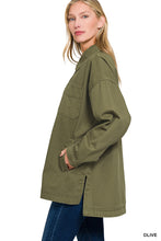 Oversized Button Front Cotton Coat