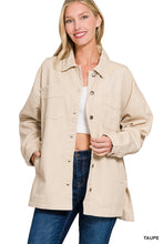 Oversized Button Front Cotton Coat