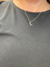 Crystal Crescent Moon Gold Necklace