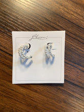 Stainless Steel & Pearl Double Hoop Earrings