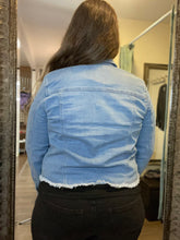 Light Wash Frayed Denim Jacket