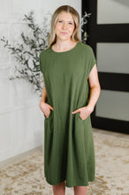 Flatter Me Later Relaxed Dress in Moss
