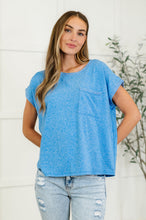 Heathered Harmony Basic Tee in Ocean Blue