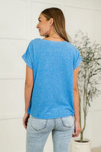 Heathered Harmony Basic Tee in Ocean Blue