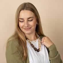 Cafe Acrylic Rectangle Necklace