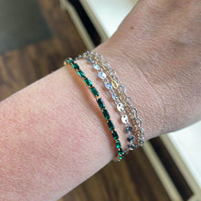 Green Rectangle Stretch Tennis Bracelet