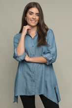 Soft Chambray Button Up Tunic-Denim Jacket