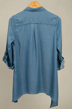 Soft Chambray Button Up Tunic-Denim Jacket