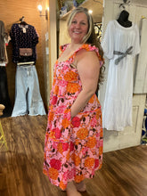 Pink Floral Fun Midi Dress