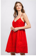 Red Eyelet Summer Dress