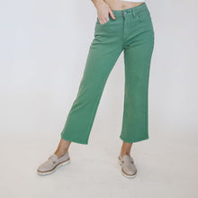 Spring Green Cropped Wide Leg Jeans