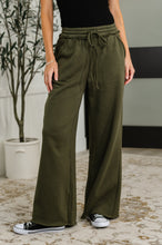 Lounge Line Wide Leg Sweats in Dark Olive