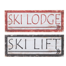 Rustic Wood Ski Sign