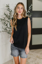 New Normal Pleat Detail Sleeveless Top in Black