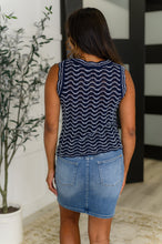Own the Chill Wavy Striped Top in Navy