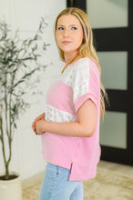 Parlour Picnic Color Block Knit Top in Pink