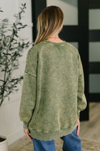 Safe and Secure Mineral Wash Pullover in Light Olive