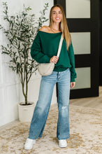 Side Hustle Off Shoulder Long Sleeve Top in Hunter Green