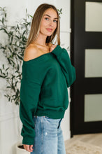 Side Hustle Off Shoulder Long Sleeve Top in Hunter Green