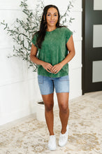 Top That Mineral Wash Tee in Dark Green