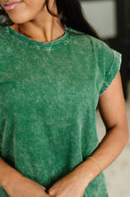 Top That Mineral Wash Tee in Dark Green