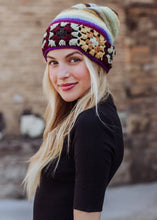 Yellow, Brown & Blue Crochet Beanie