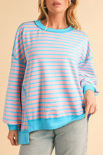 Color Clash Drop Shoulder Long Sleeve