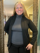 Sleek Lapelless Blazer in Black