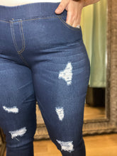 Pull On Distressed Skinny Jeans