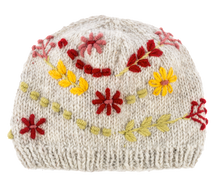 Knit Floral Wool Hats