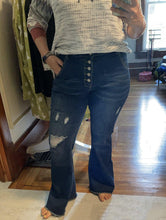 Button Fly Denim Flares-Shop-Womens-Boutique-Clothing